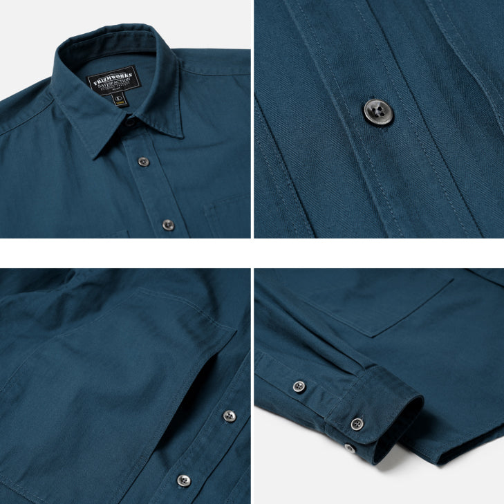 HBT Carpenter Pocket Work Shirt - Vintage Blue