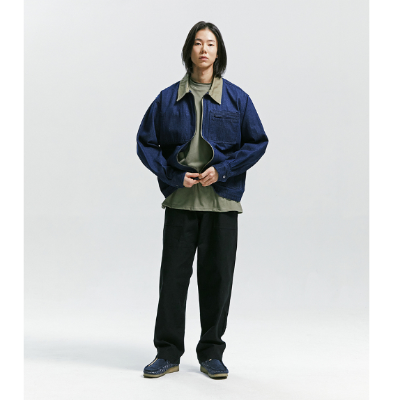 Back Satin Fatigue Pants - Black