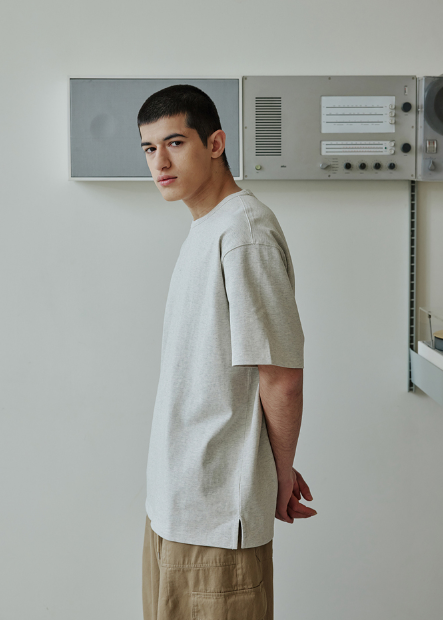 OG Double-Rib Oversized Tee - Grey Melange