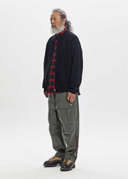 Wool Deck Zipup Cardigan - Navy