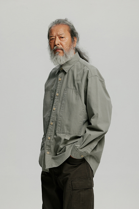 Cotton Pocket Loop Shirt - Grey