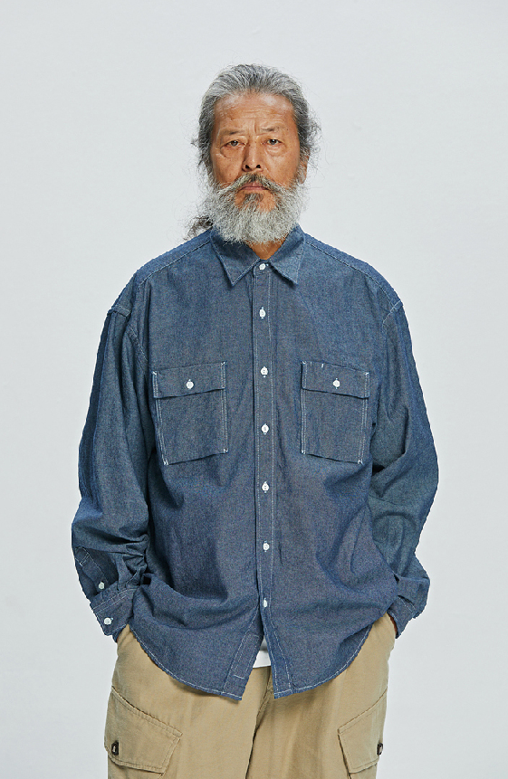 Cigarette Pocket Chambray Shirt - Indigo