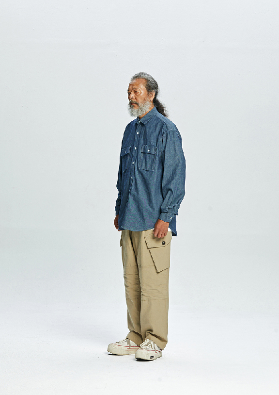 Cigarette Pocket Chambray Shirt - Indigo