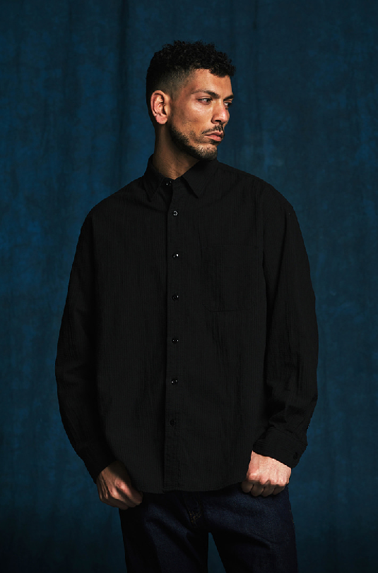 OG Dobby Weave Seersucker Shirt - Black