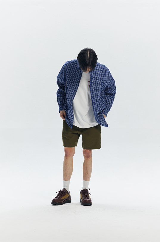 Washed Officer Chino Shorts - Olive