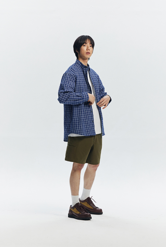 Washed Officer Chino Shorts - Olive