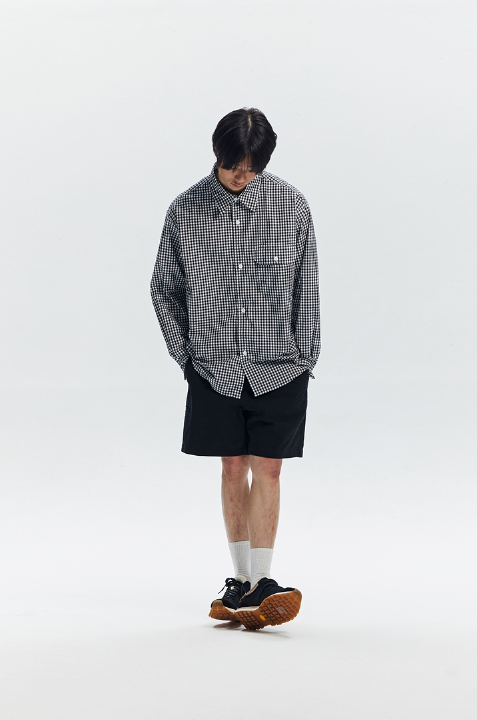 Washed Officer Chino Shorts - Black
