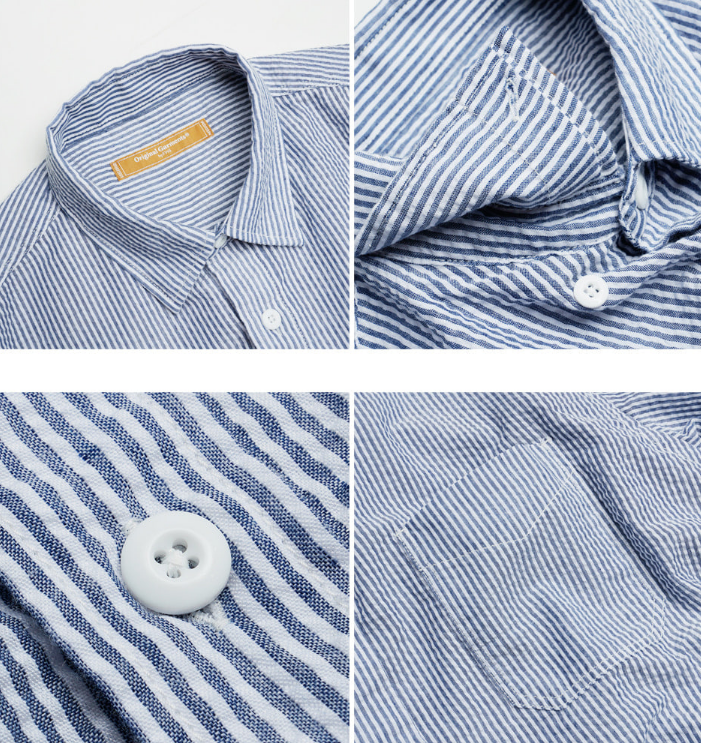 OG Stripe Seersucker Shirt - Blue