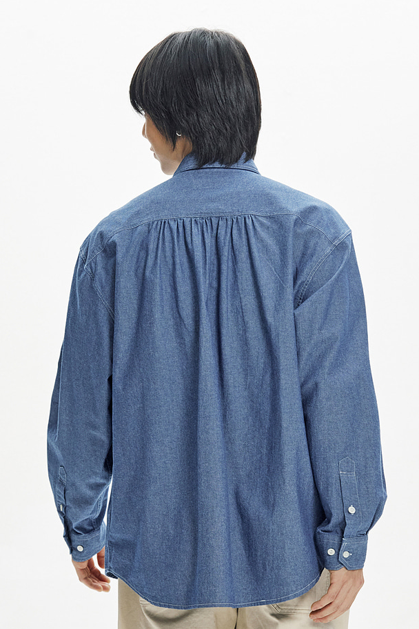 1920s Chambray Work Shirt - Blue