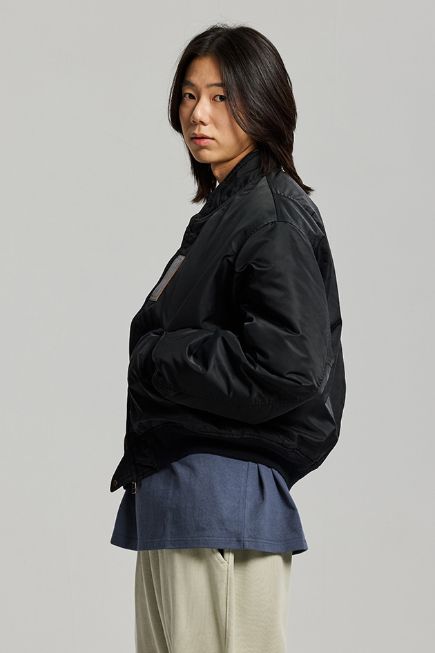 Nylon Flight Jacket - Black