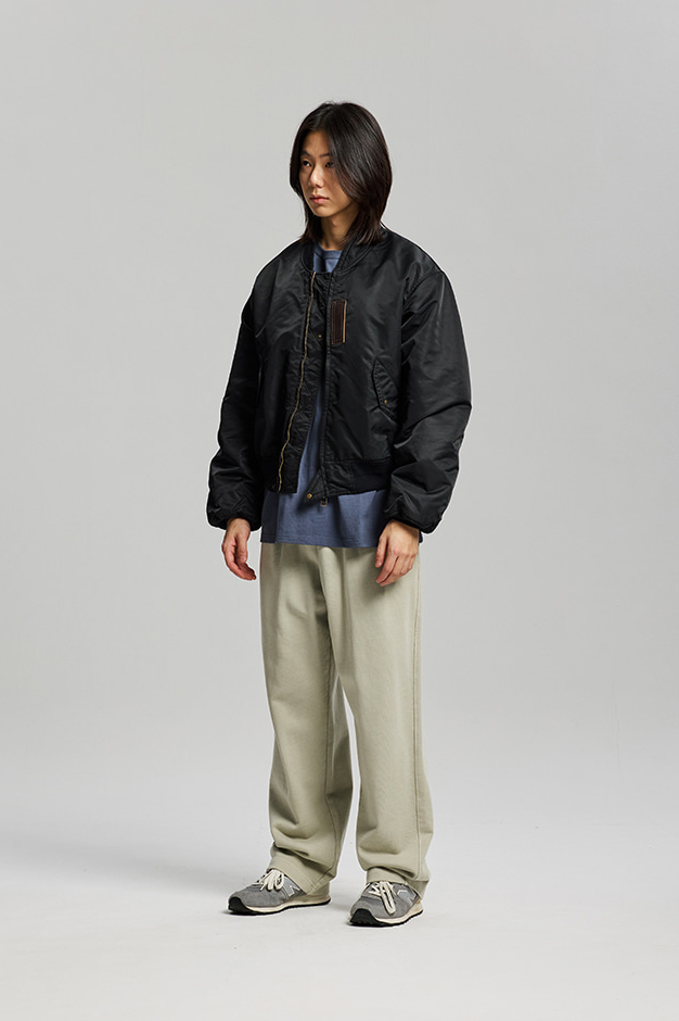 Nylon Flight Jacket - Black