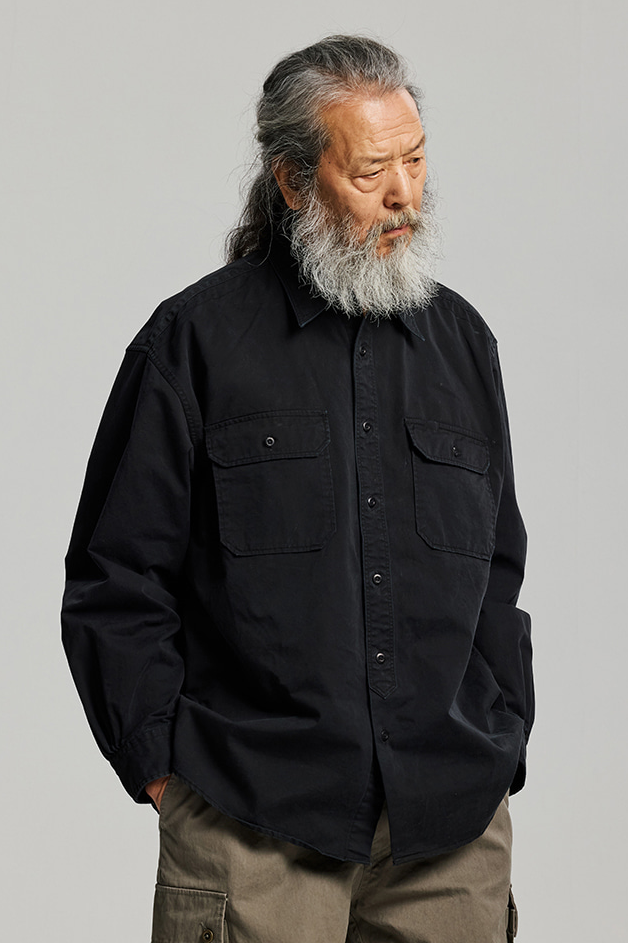 Chino Officer Shirt - Black