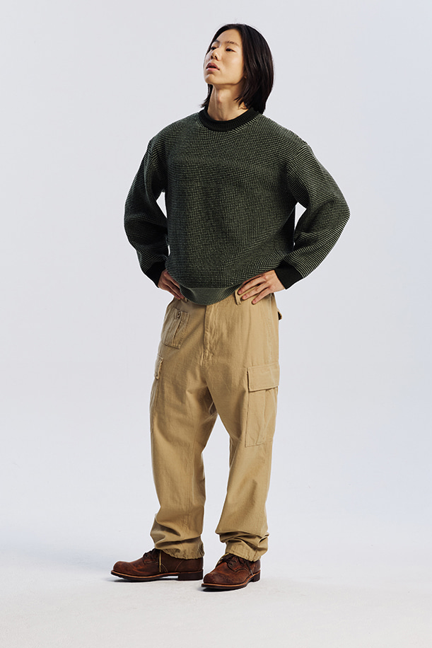 Rollneck Ringer Knit - Olive