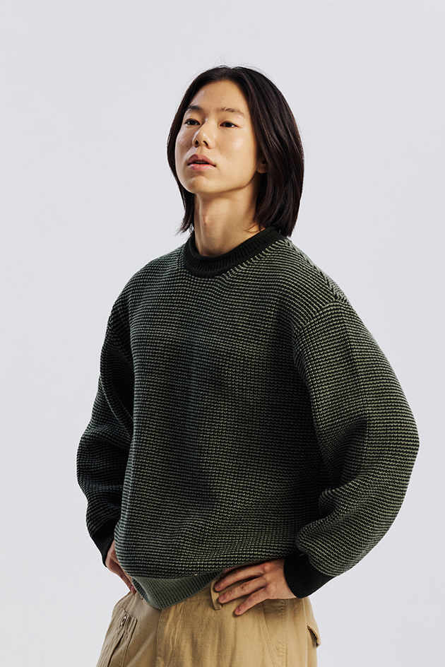 Rollneck Ringer Knit - Olive