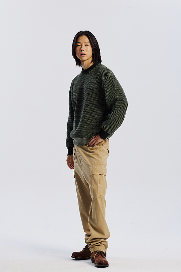 Rollneck Ringer Knit - Olive