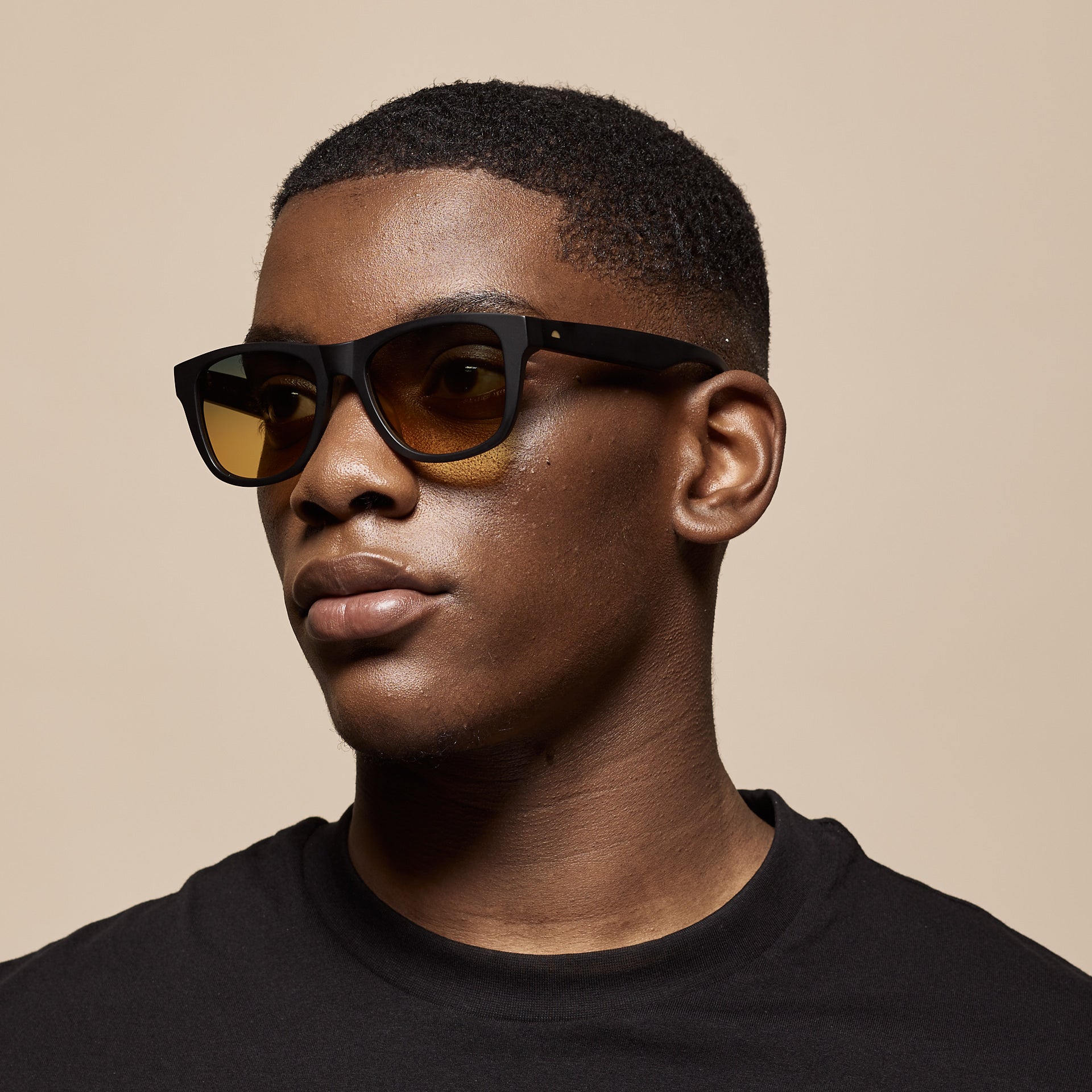 Classic Matte Black Sunglasses & Tropic High Lens