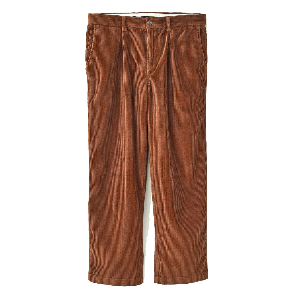 Cord Pleated Trouser - Brown