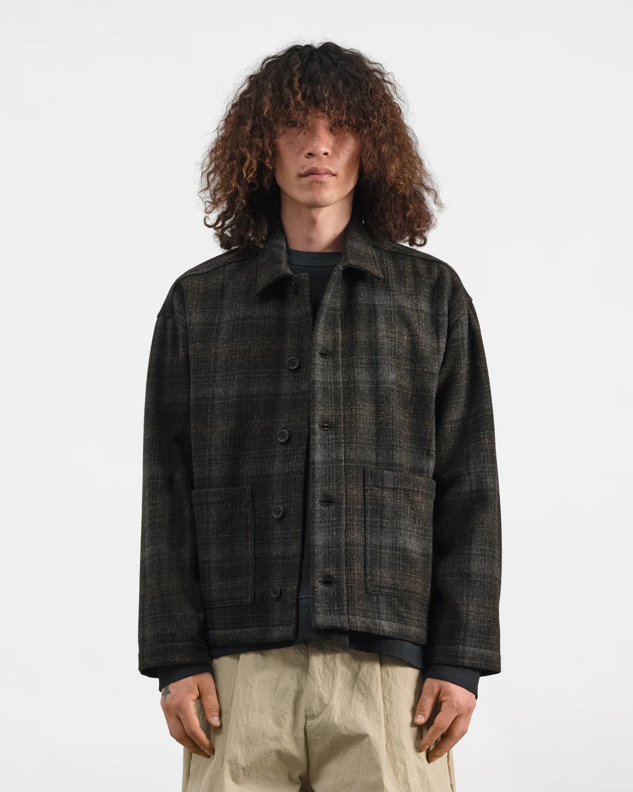 PJ Overshirt - Brown Multi Wool