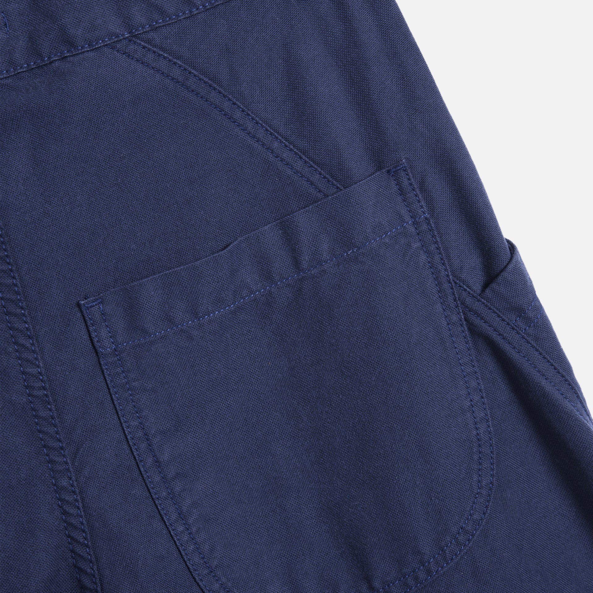 Twisted Seam Trouser - Navy Tencel Micro Canvas