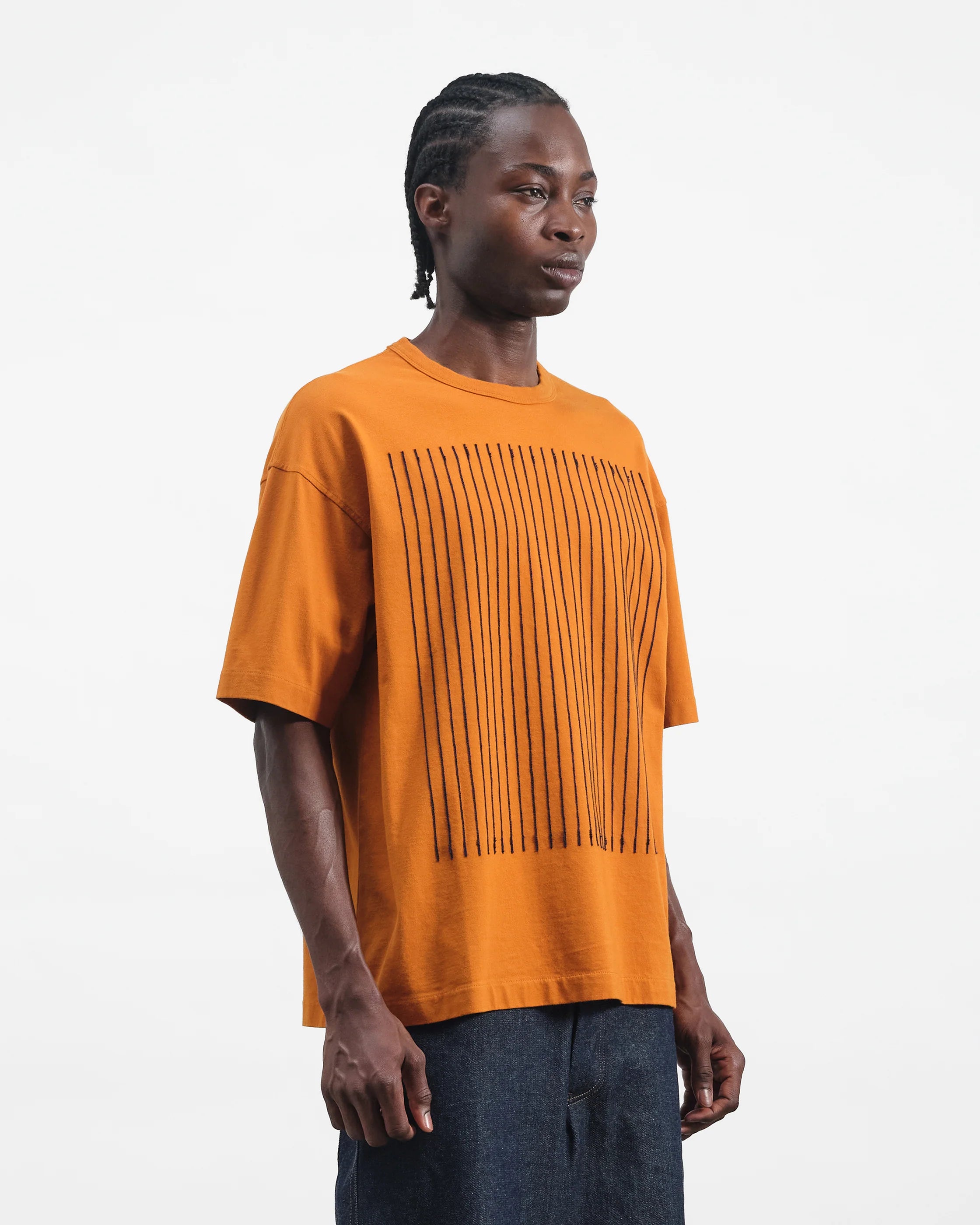 Triple T-Shirt - Orange Chainstitch Print