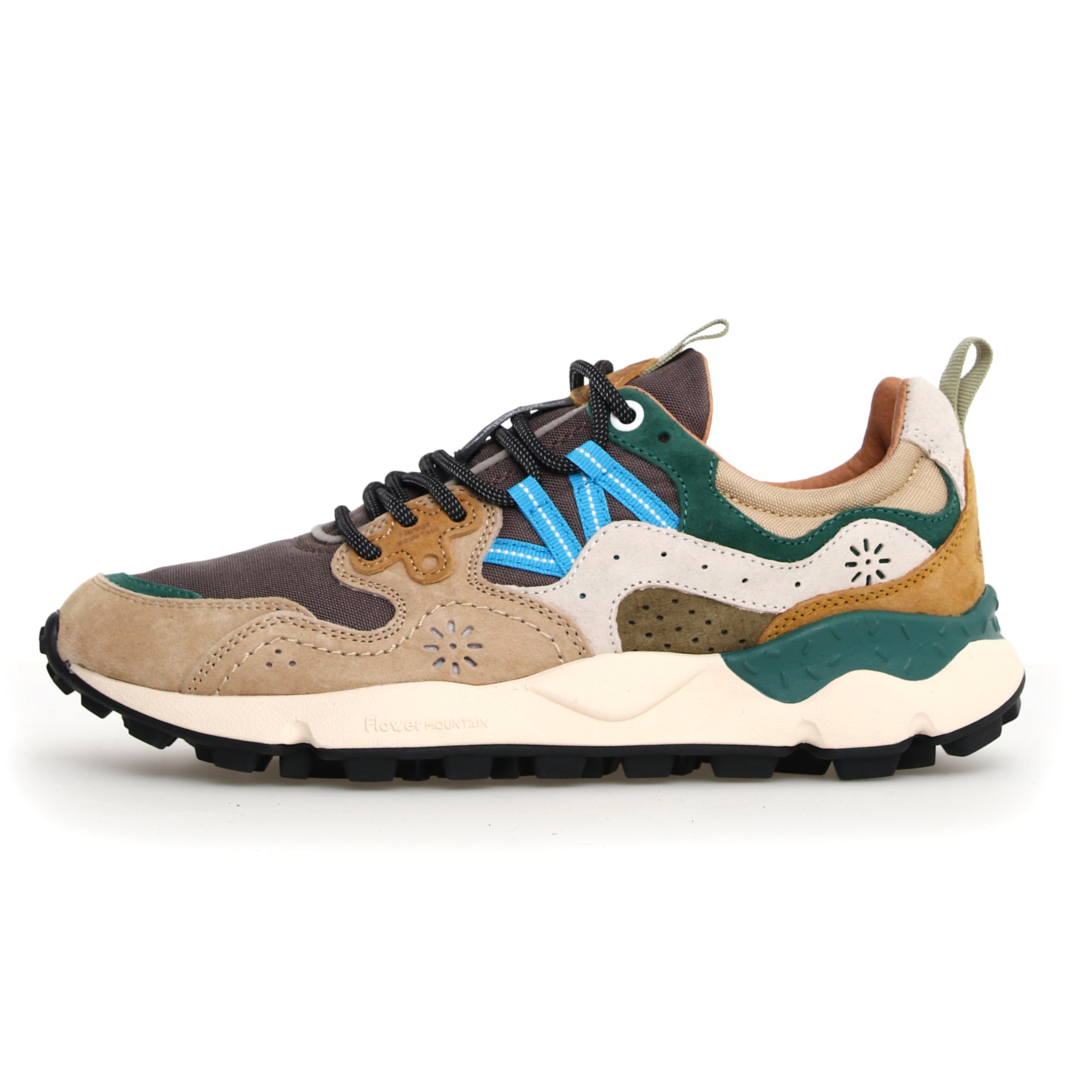 Yamano 3 Trainers - Taupe/White/Green