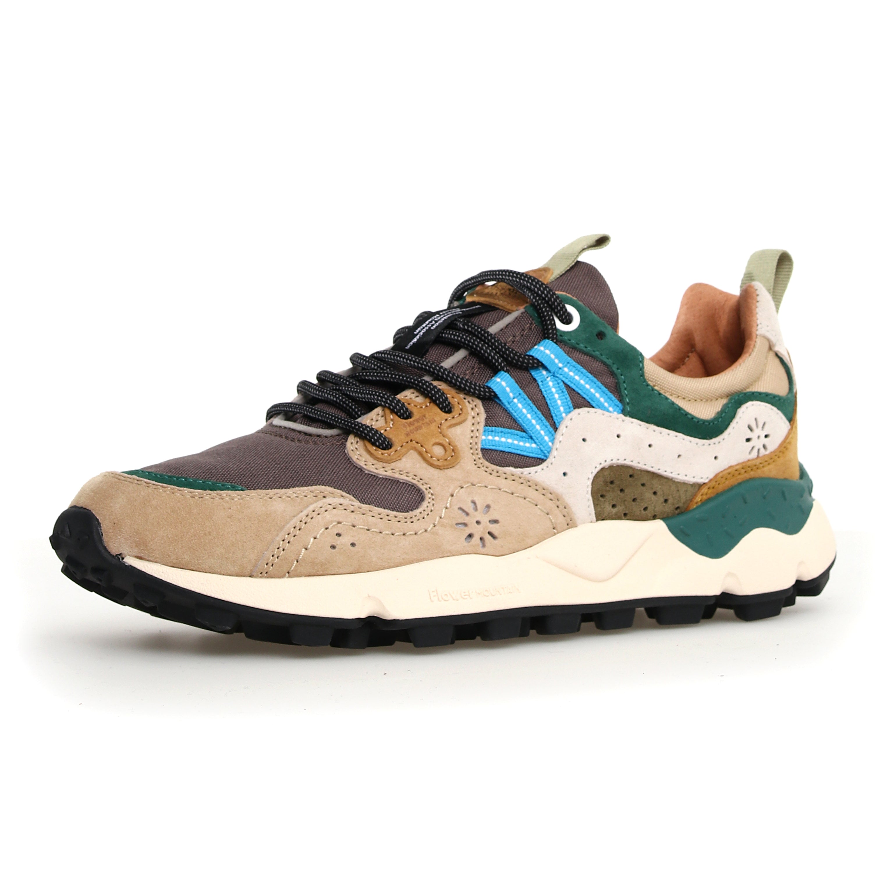 Yamano 3 Trainers - Taupe/White/Green