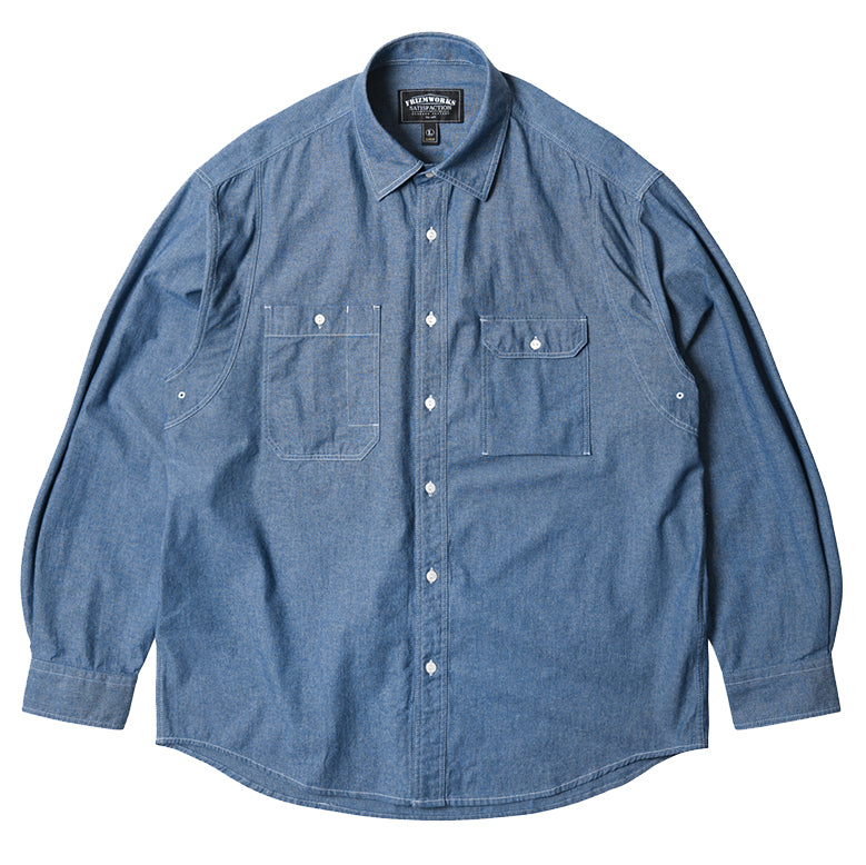 1920s Chambray Work Shirt - Blue