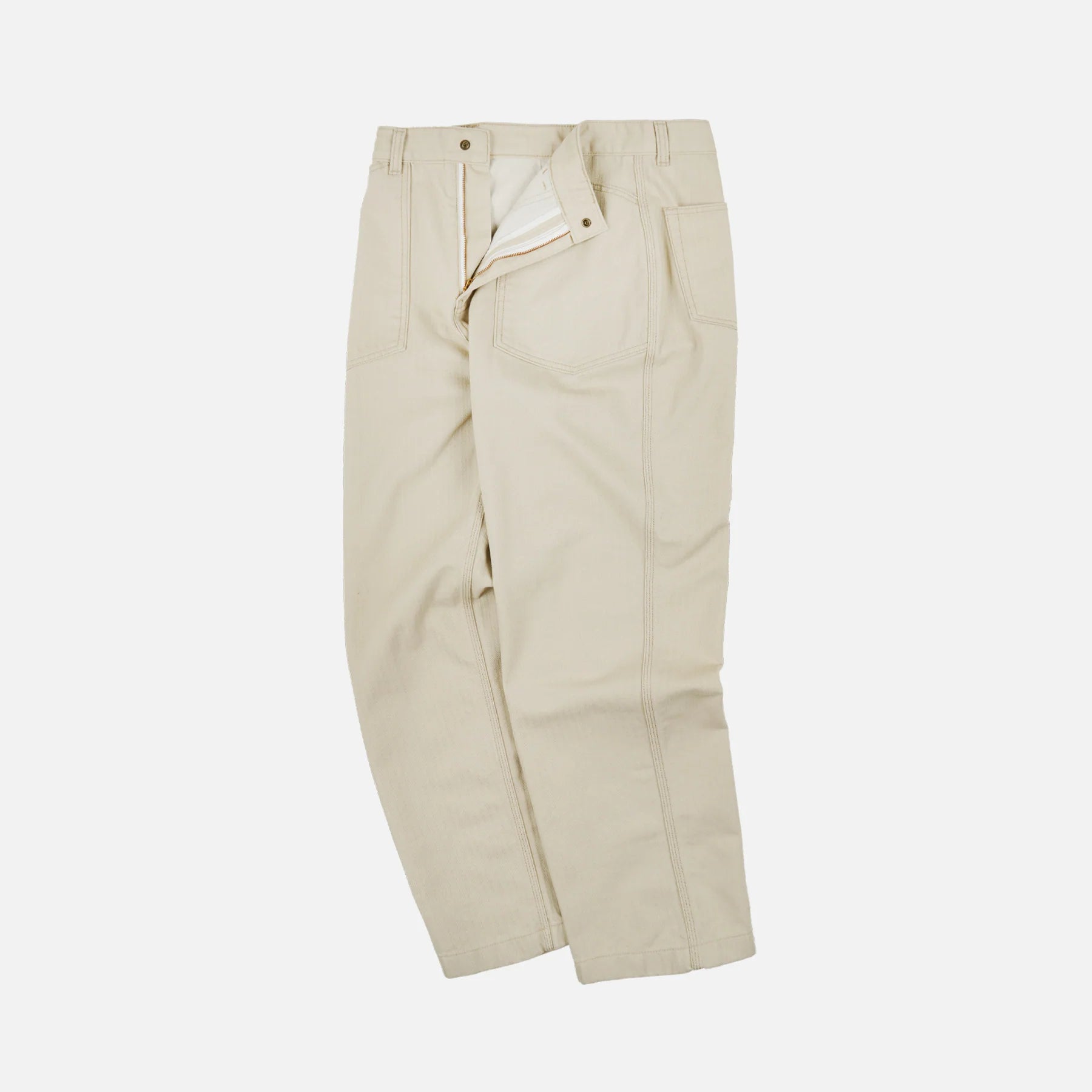 Army Denim Fatigue Pants - Beige