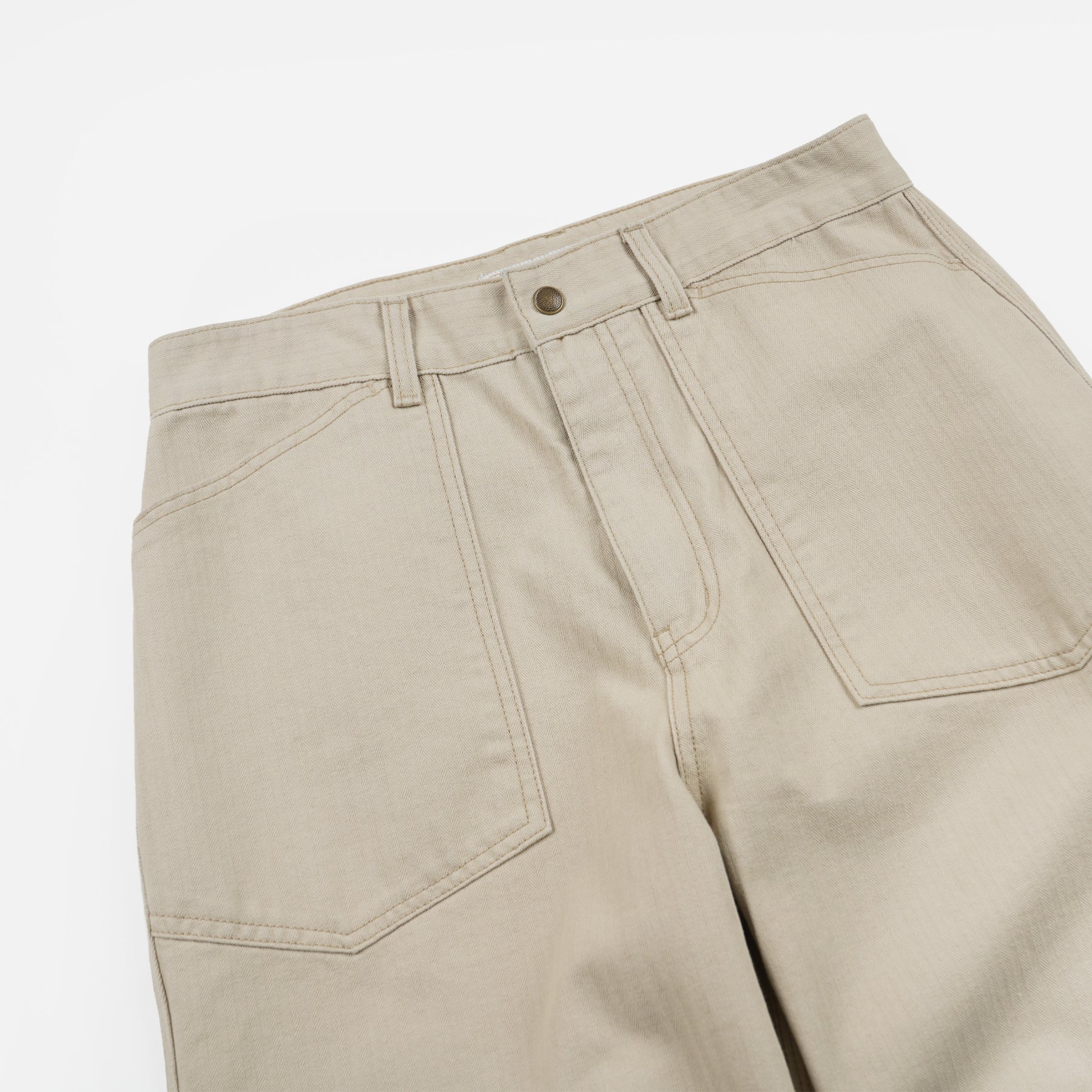 Army Denim Fatigue Pants - Beige