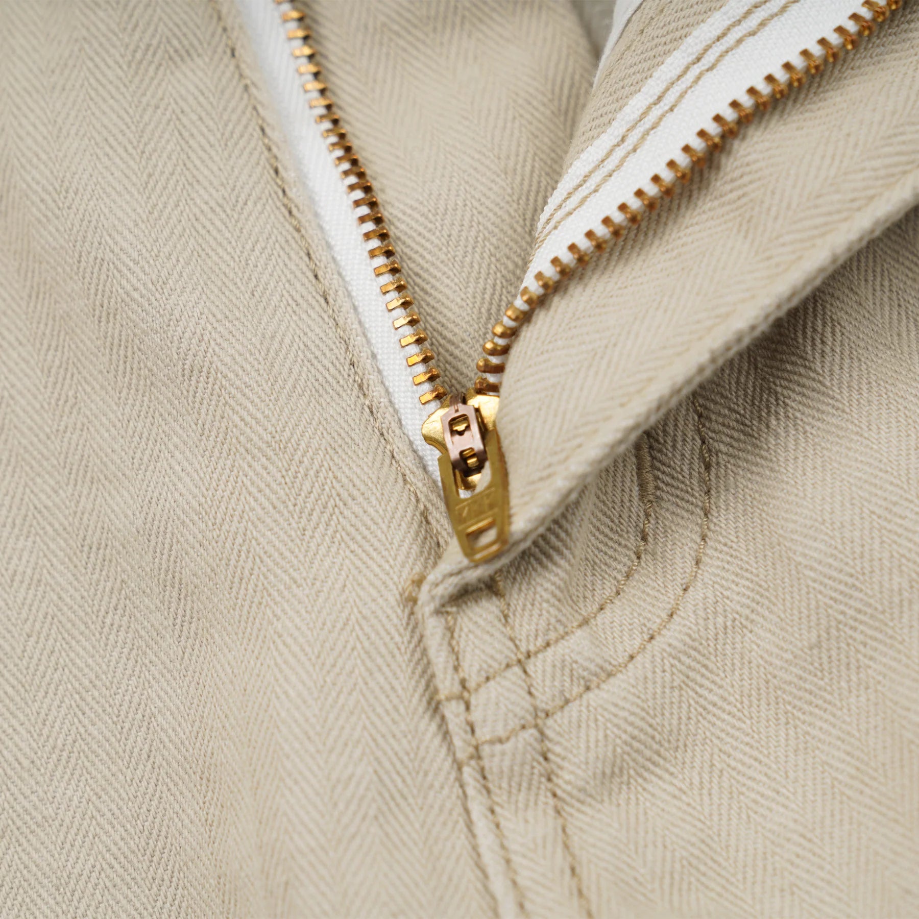 Army Denim Fatigue Pants - Beige