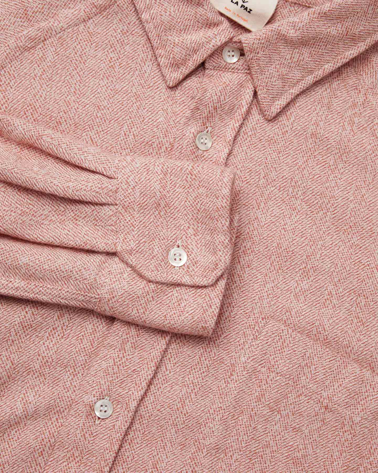 Mirra Raglan Sleeve Shirt - Camelia Herringbone