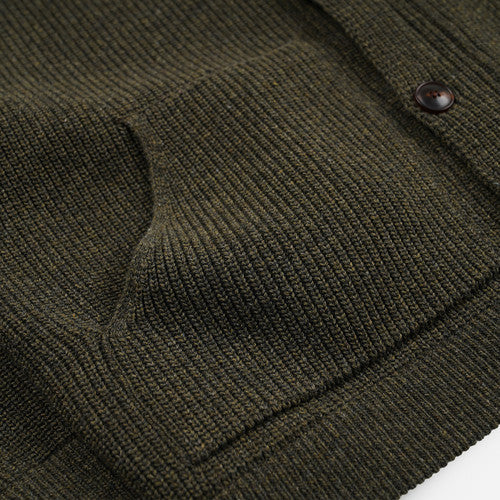 Ultra Heavyweight Collar Cardigan - Forest Green