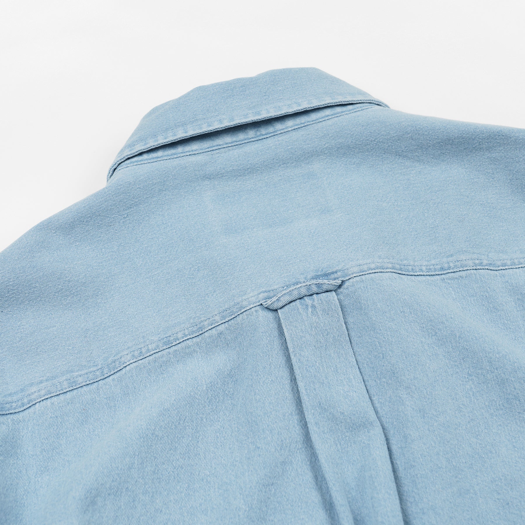 Bleach Denim Utility Shirt - Light Blue