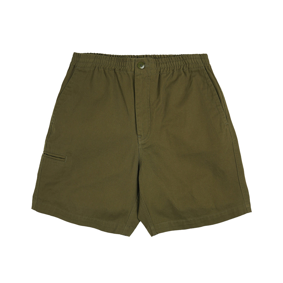 Washed Officer Chino Shorts - Olive