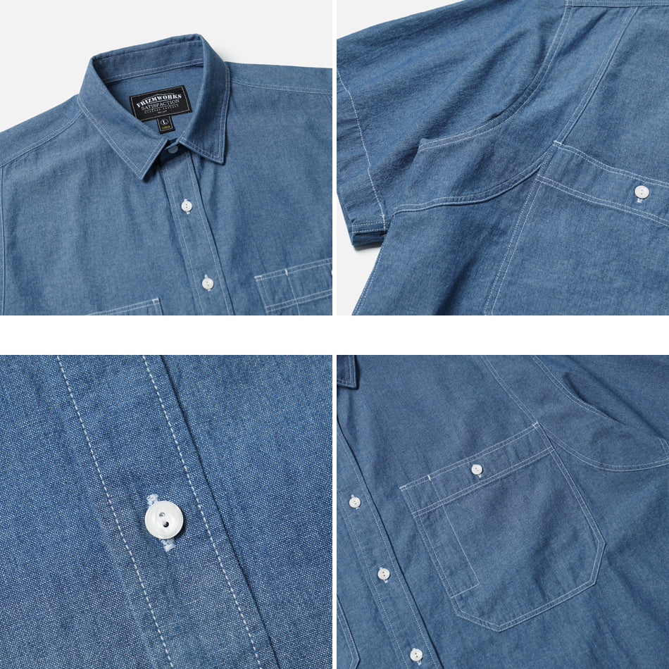 Chambray Big Pocket Shirt - Blue