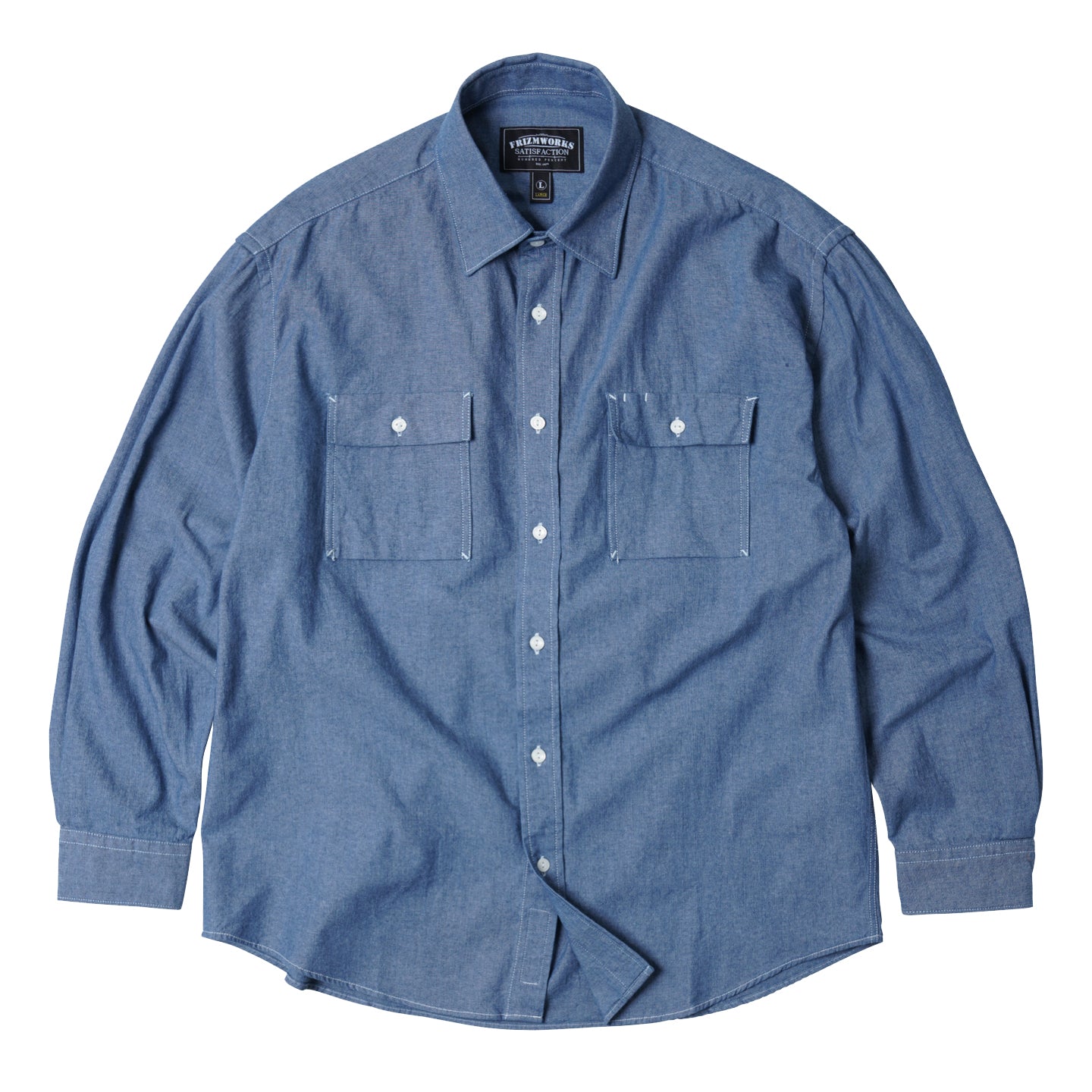 Cigarette Pocket Chambray Shirt - Blue