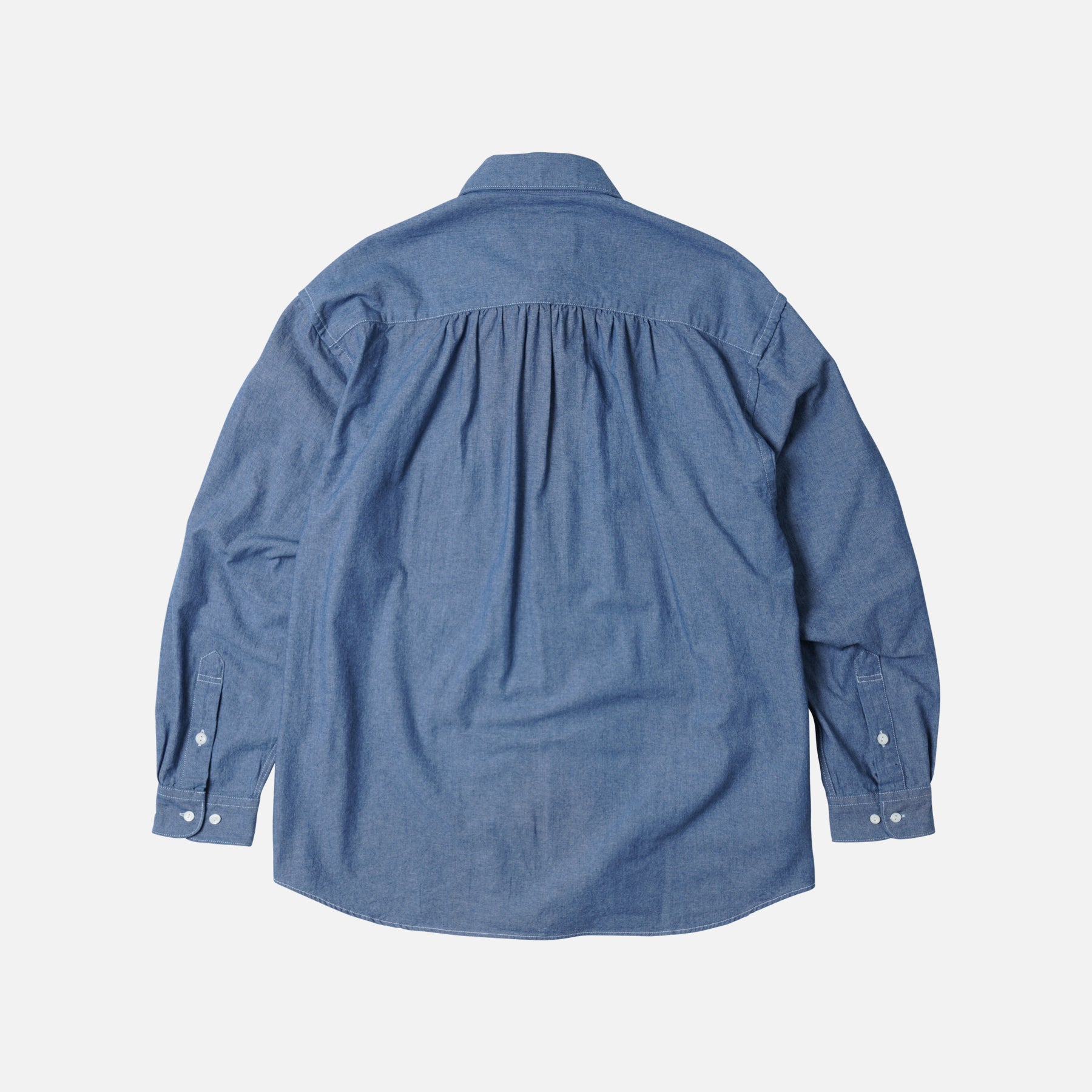 Cigarette Pocket Chambray Shirt - Blue