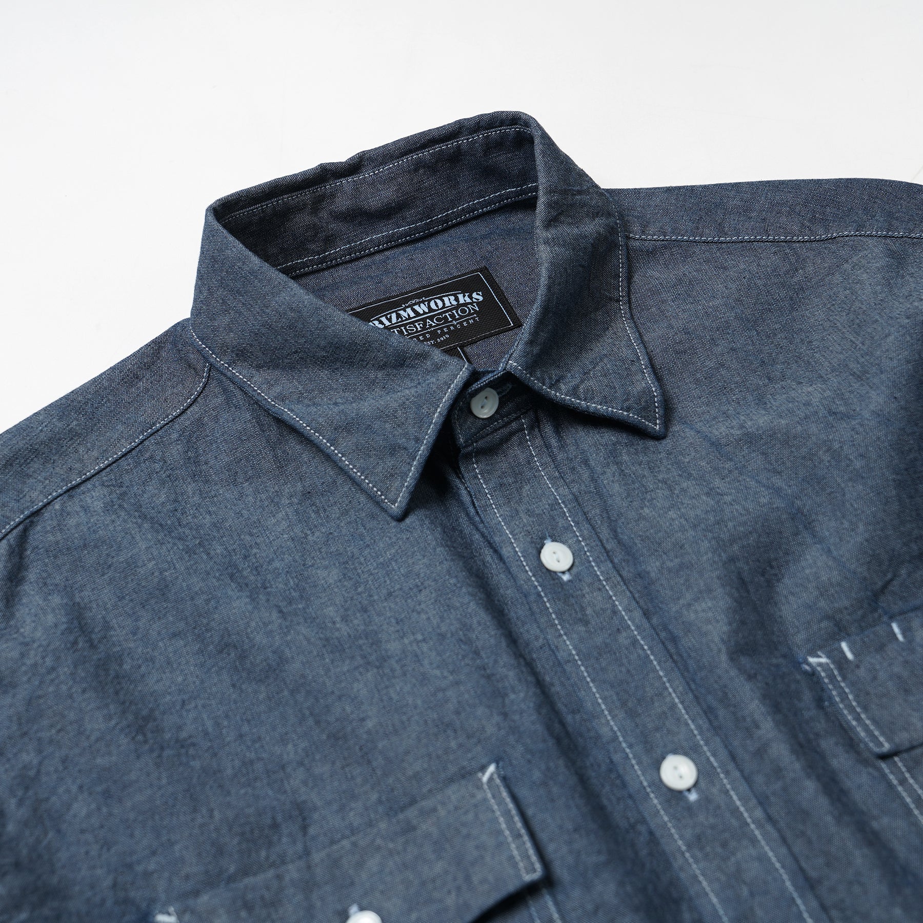 Cigarette Pocket Chambray Shirt - Indigo
