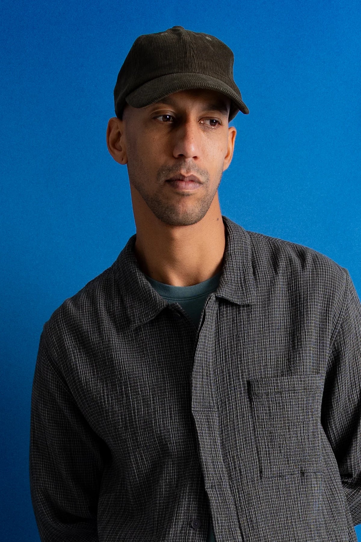 Patch Shirt - Black Mini Grid Check