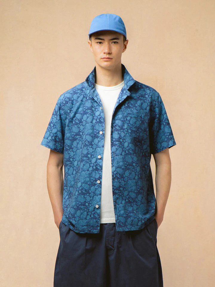 Crammond Shirt - Blue Marble Print