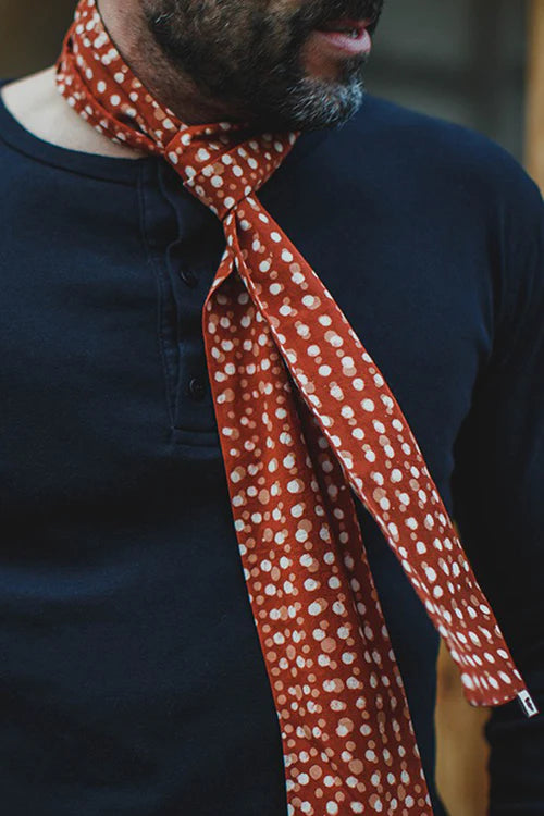 Dot Japanese Style Scarf - Rust