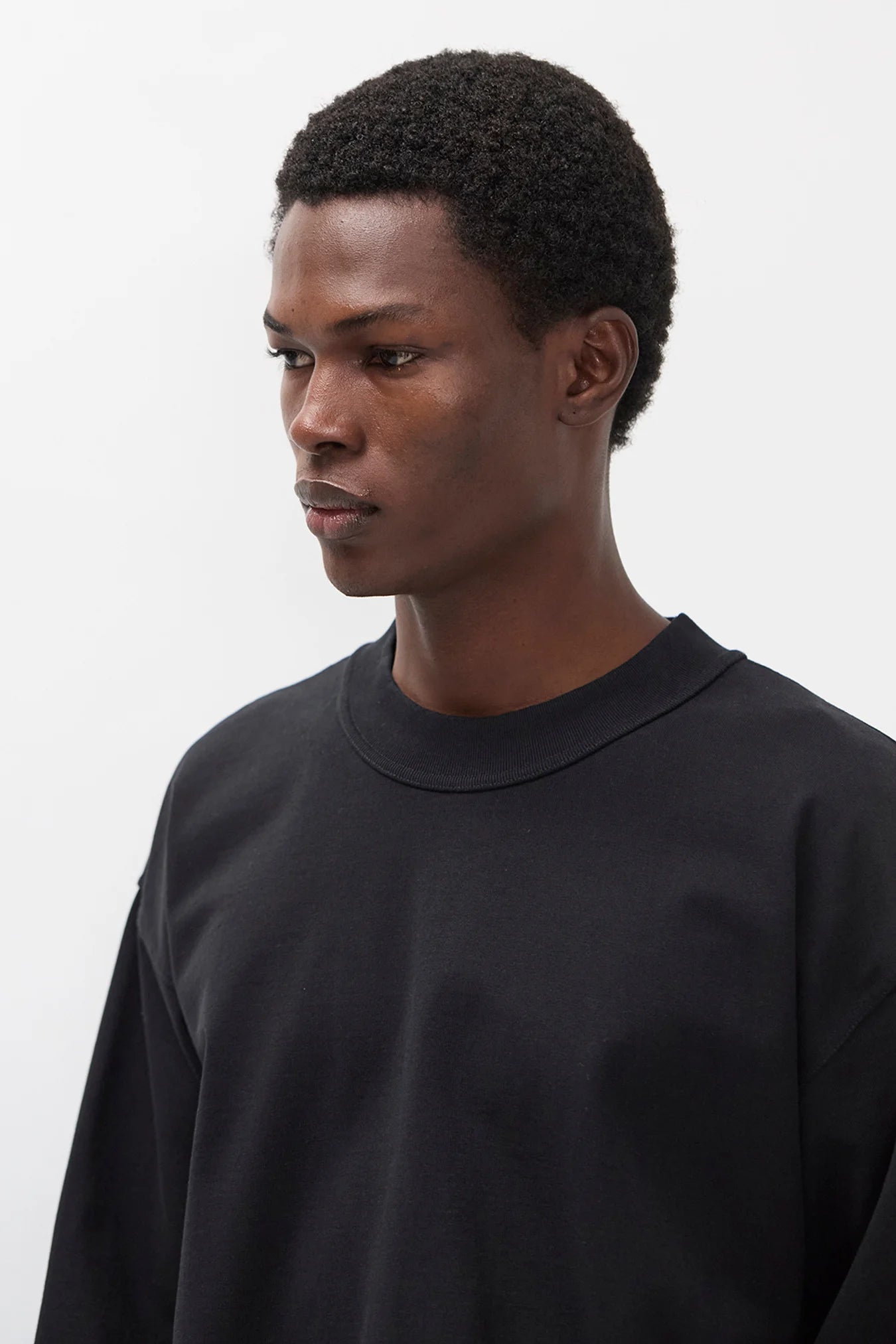 Isefjord Compact Cotton LS T-Shirt - Black