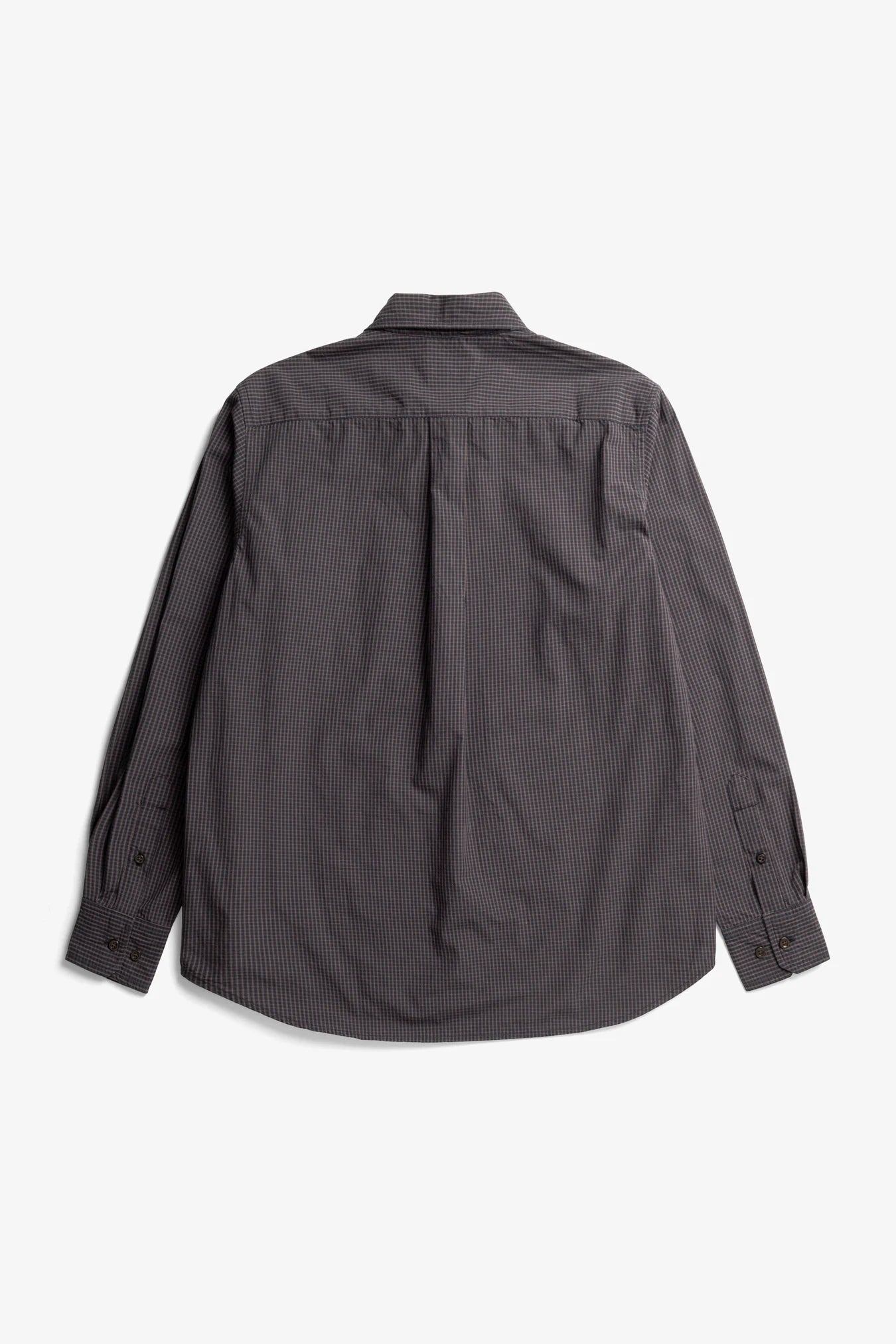 Kongshoved Poplin Mini Check Shirt - Dark Navy Check