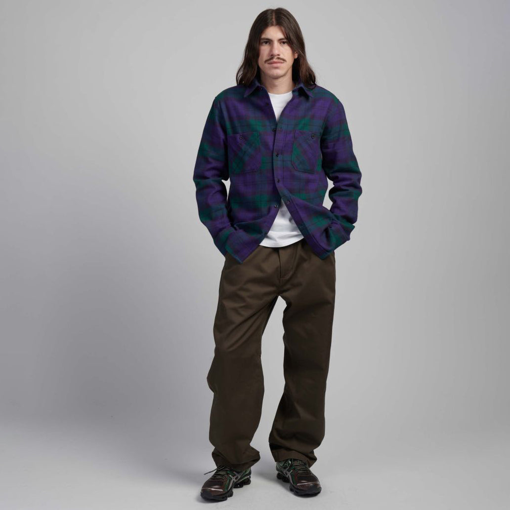 Millenium Heavy Flannel Shirt - Green/Purple