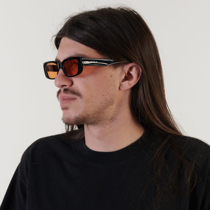 Grace Sunglasses - Black & Orange Lens