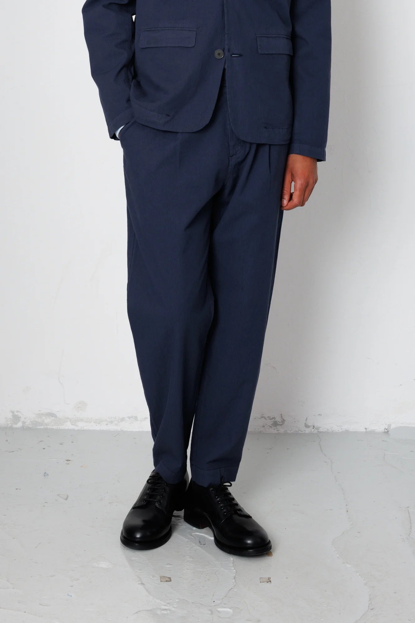 Assembly Suit Trousers - Soft Navy Mini Stripe