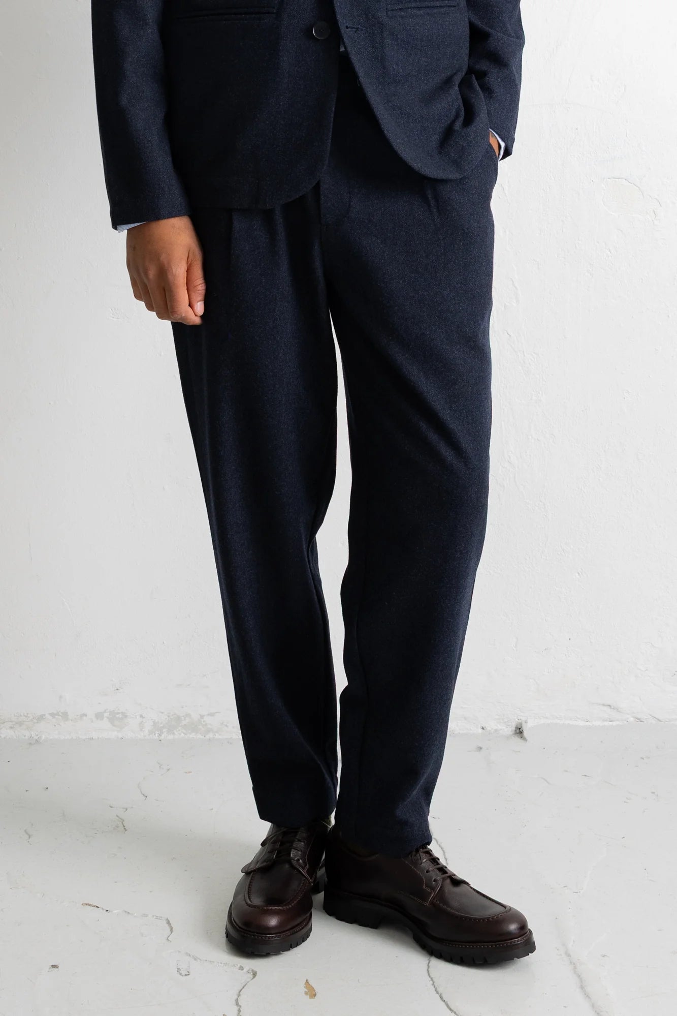 Assembly Suit Trouser - Dark Navy Melange Wool