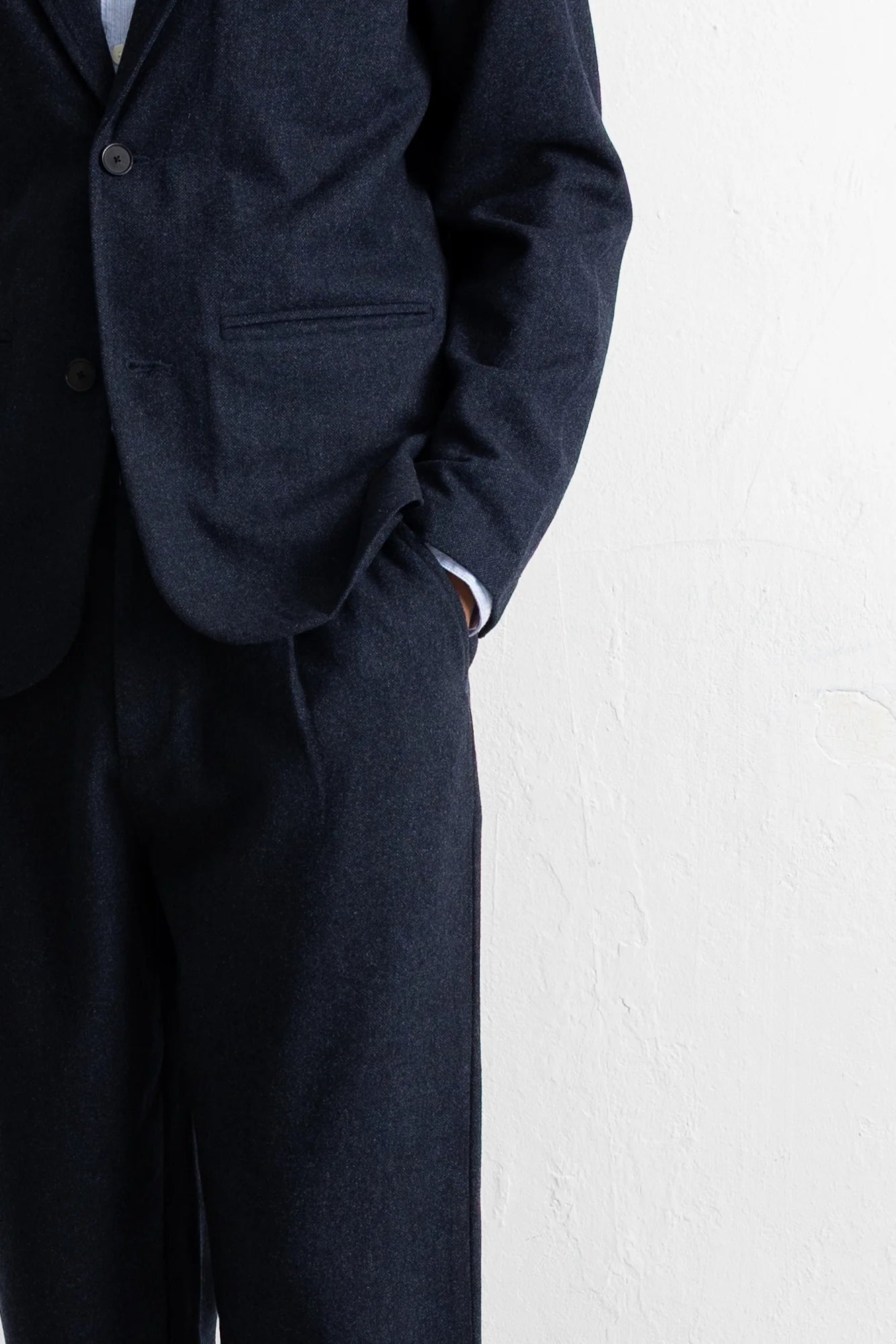 Assembly Suit Trouser - Dark Navy Melange Wool