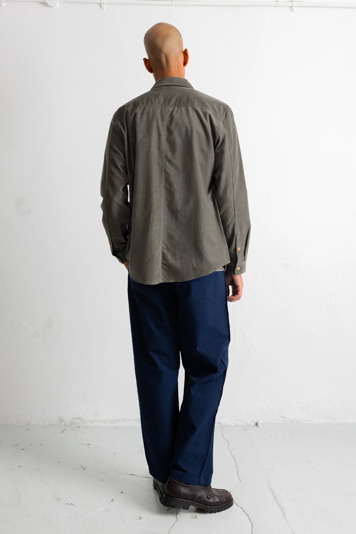 Direction Babycord Shirt - Dark Sage