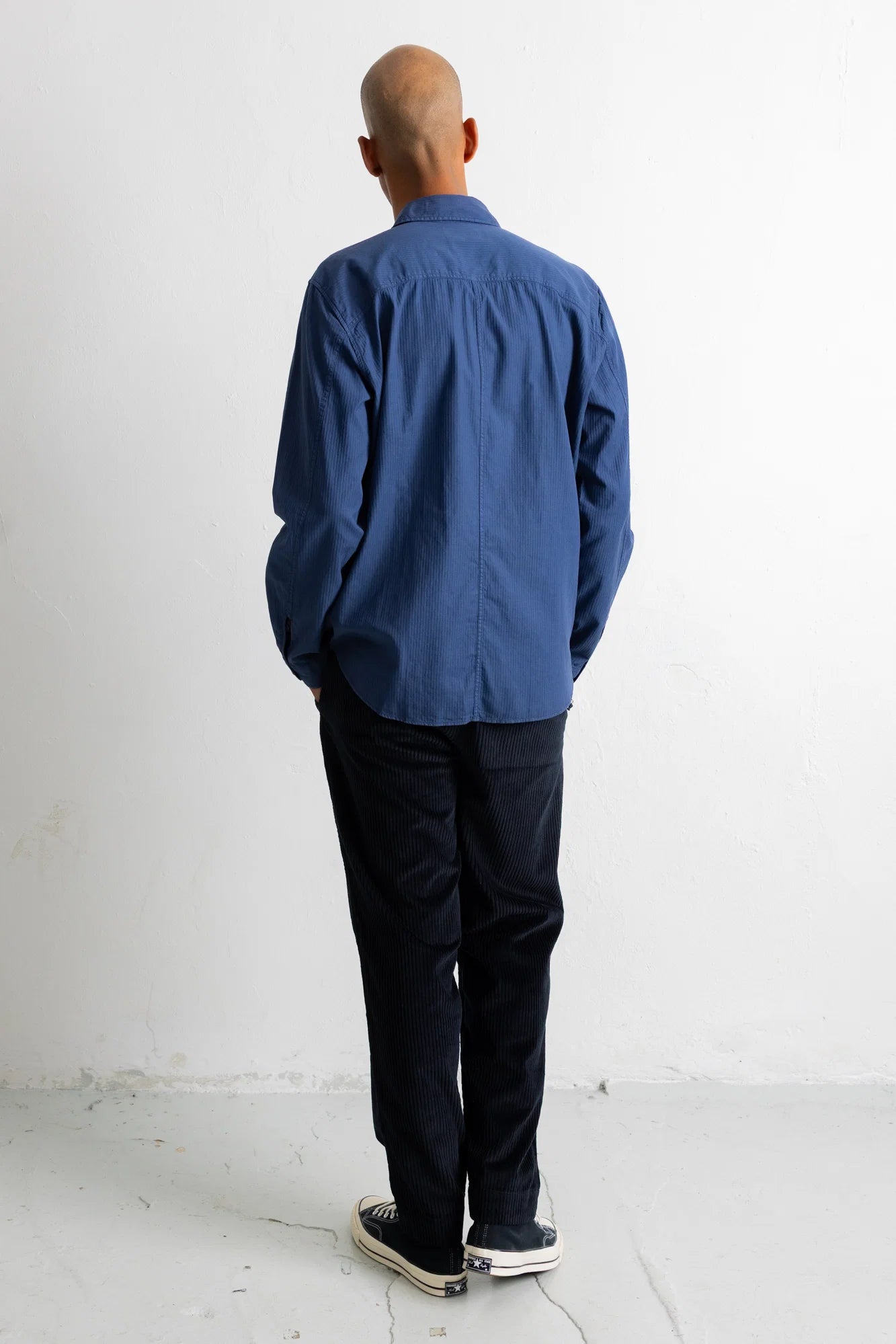 Herringbone Curve Shirt - Soft Navy